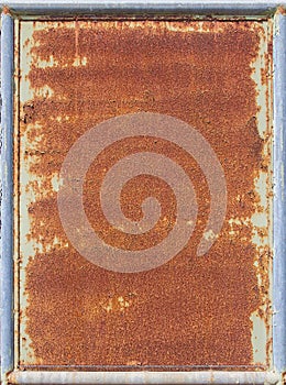 Old rusty metal frame