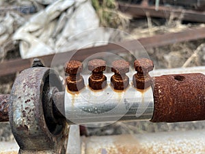old rusty metal pipe in industry site