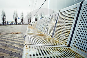 Old rusty metal seats