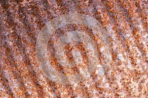 Old rusty metal sheet with lines. texture or background