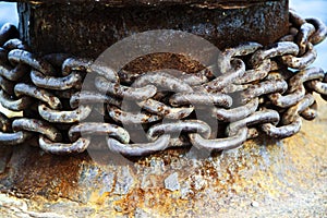 Old and rusty mooring post
