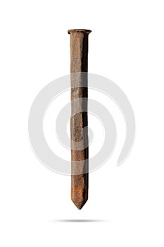 old rusty nail chisel isolated on a white background