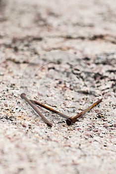 Old rusty nails