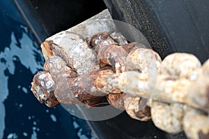An Old Rusty Naval Chain