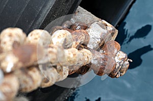 An Old Rusty Naval Chain