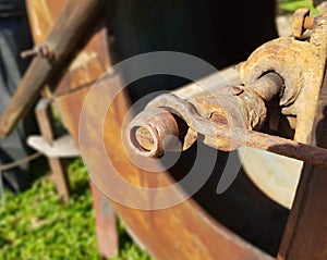 Old rusty nuts and bolt