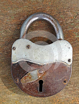 Old rusty padlock