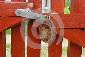 Old rusty padlock