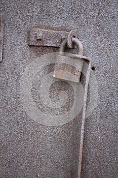 Old rusty padlock.