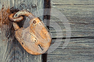 Old rusty padlock