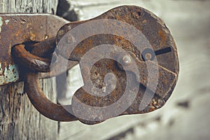 Old rusty padlock