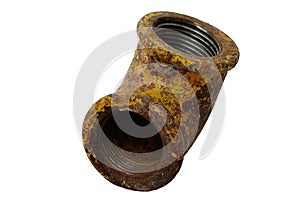 Old rusty pipe isolated on a white background