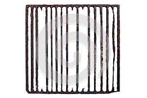 Old, rusty prison grating photo