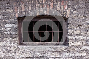 Old rusty prison window