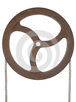 Old rusty pulley