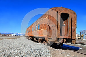 Old rusty Pullman train car