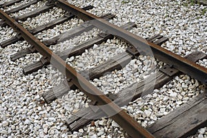 Old rusty railway track