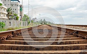 Old rusty railway track in srilanka