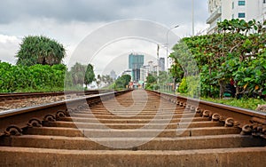 Old rusty railway track in srilanka