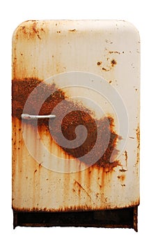 Old rusty refrigerator