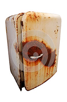 Old rusty refrigerator