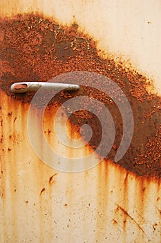 Old rusty refrigerator