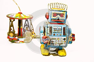 Old rusty on robot toy