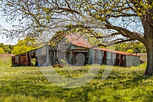 Old Rusty Roof Barn in Texas