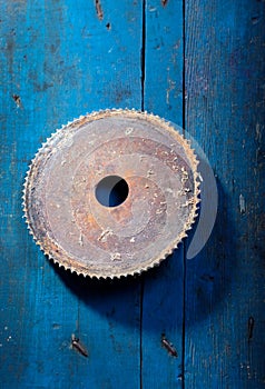 Old rusty saw blade