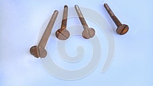 Old Rusty screw, wall screw with string