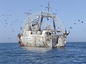 Old rusty ship