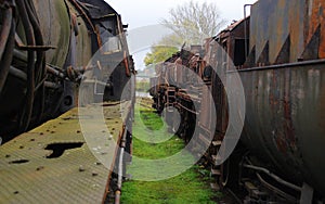 Old rusty steam locomotive