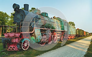 Old rusty steam locomotive