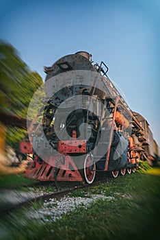 Old rusty steam locomotive