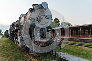 Old rusty steam locomotive