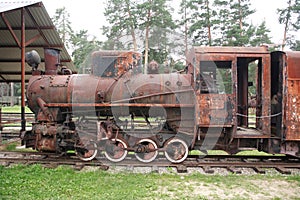 Old Rusty Steam Locomotive