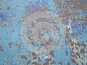 Old rusty surface. Scratched metal painted metal background. Dirty and Old metal texture background. Metal wallwith peeling pain