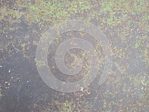 Old rusty surface. Scratched metal painted metal background. Dirty and Old metal texture background. Metal wallwith peeling pain