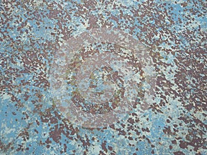 Old rusty surface. Scratched metal painted metal background. Dirty and Old metal texture background. Metal wallwith peeling pain