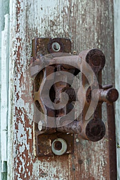 Old rusty table vises for handwork on metal