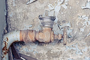 Old rusty tap closeup