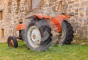 Old and rusty abandoned tractor