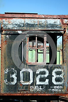 Old rusty train locomotive