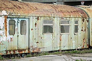 Old rusty train wagon