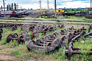 Old rusty train wheels