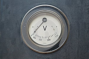 Old rusty voltage meter