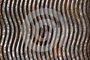 Old, rusty, wavy metal surface. Background image, texture. steampunk