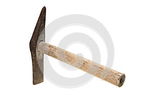 Old rusty welding hammer