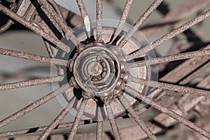 Old rusty wheel - Selective focus