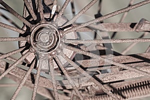Old rusty wheel - Selective focus